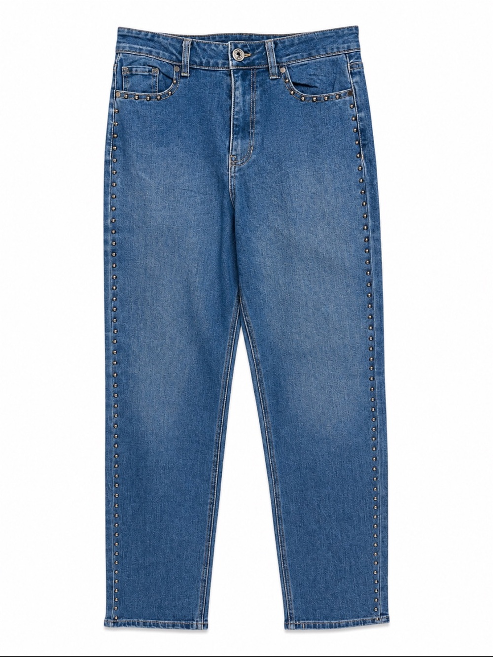 NWT! Camila Coelho Studded Straight Leg Jeans High Rise Medium Wash Size 6